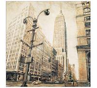Artopweb Daniels Empire State Building from Madison Avenue Panel Decorativo, Madera de ingeniería, Multicolor, 90x90 Cm