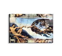 Artopweb EarthArt Total Gloss - Cuadro brillante con espejo ligero listo para colgar, decoración del hogar, arte italiano ecológico, diseño italiano - Creation of Adam de Buonarotti Michelangelo