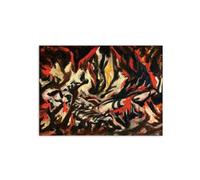 Artopweb MetalArt Materic 58 x 78 cm Cuadro de material 3D efecto pincelada robusto listo para colgar decoración del hogar Arte diseño italiano Eco-Friendly - Homage to Pollock - The flame di Art