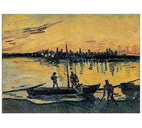 Artopweb TW17906 Van Gogh - Arles Le Port Le Soir Panel Decorativo, Multicolor, 100x72 Cm