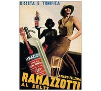 Artopweb TW21917 Gino Boccasile - Amaro Felsina Ramazzotti, 1936 Panel Decorativo, Multicolor, 69x98 Cm