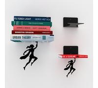 Artori Design | "Wondershelf"| Estante metálico flotante de superheroína en color negro | Estante para libros original | Regalo para geeks | Regalo ideal para lectores | Apilador de libros original | Regalo ideal para mujeres heroínas | Regalo ideal para el día de la madre