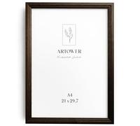 Artower® Marco Vintage Madera Marrón A4 21x30 cm | Marco DIN A4 para Decoración en Salón, Dormitorio y Habitación | Cuadro Grande 21 x 29,7 cm | Marco Decorativo para Dibujos, Diplomas y Pósteres