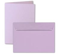 ARTOZ Juego de 15 tarjetas plegables DIN A6 con sobres, lila (Lila) - 105 x 148 mm - tarjetas de manualidades acanaladas en blanco con sobres de cartas - 220 g/m²