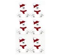 Artoz Juego de pegatinas 3D con diseño de oso de peluche, tarjetas y colgantes, hechos a mano, color blanco y rojo