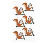 Artoz Pegatinas 3D de ardilla en rollo, multicolor, 3 x 3 cm, hechas a mano, autoadhesivas, 6 unidades, diseño suizo