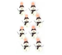 Artoz Pegatinas 3D de muñeco de nieve con bufanda y sombrero, multicolor, autoadhesivas, 3 x 2 cm, 8 unidades, hechas a mano, diseño suizo, Navidad