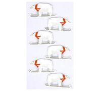 Artoz Pegatinas 3D de oso polar sobre esquí, multicolor, 4 x 2 cm, 6 unidades, autoadhesivas, hechas a mano, diseño suizo