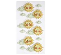 Artoz Pegatinas 3D de sol y nubes, hechas a mano, 6 unidades por paquete, diseño suizo