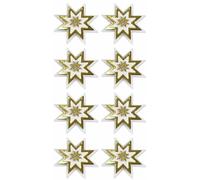 Artoz Pegatinas 3D Estrellas Doradas y Blancas 8 Piezas Pegatinas Decorativas para Regalos y Proyectos Manuales