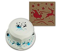 Artoz Perforadora voladora I Trineo con renos y Papá Noel I Perforadora para manualidades de tarjetas I Invitaciones de Adviento tarjetas de felicitación