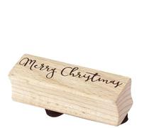 ARTOZ Sello de Madera - Merry Christmas - 60 x 20 mm - Para Crear Tarjetas de Navidad, Invitaciones, Saludos