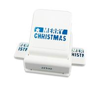 ARTOZ Troqueladora ribeteada - Mensaje "Merry Christmas" - 6,4 cm - Perforadora de papel, punzonadora, troqueladora temática para Navidad, invitaciones navideñas, tarjetas de menú y decoración