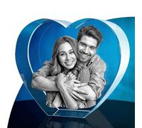 ArtPix 3D Crystal Photo, Regalo Personalizado con su Propia Foto, Imagen grabada con láser 3D, Cristal de corazón Grabado, Regalos de cumpleaños conmemorativos para mamá, papá, Hombres, Mujeres