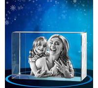 ArtPix 3D Crystal Photo, regalo personalizado con su propia foto, imagen grabada con láser 3D, cristal rectangular grabado, regalos de cumpleaños conmemorativos para mamá, papá