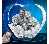 ArtPix 3D Crystal Photo, Regalo Personalizado con su Propia Foto, Imagen grabada con láser 3D, Cristal de corazón Grabado, Regalos de cumpleaños conmemorativos para mamá, papá, Hombres, Mujeres