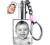 ArtPix 3D Llaveros personalizados con luz LED, Llavero con foto de cristal grabado con láser en 3D personalizado