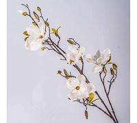 artplants.de Decorativa Rama de Magnolia Lilo, 4 Flores, yemas, Crema-Blanco, 110cm - Flor Artificial - Planta sintética
