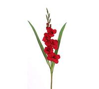 artplants.de Gladiolo Textil ELEA, Rojo, 85cm, Ø3-10cm - Gladiolus Artificial - Flor de plástico