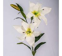 artplants.de Lirio Artificial con 2 Flores, Blanco, 95cm, Ø 15cm - Flor Decorativa - Planta sintética