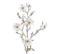 artplants.de Rama de Magnolia Artificial Marga, 4 Flores, yemas, Blanco, 80cm - Flor sintética - Planta Decorativa