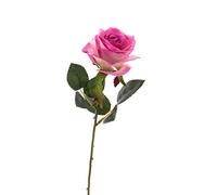 artplants.de Rosa Artificial Simony, Rosa-Fucsia, Textil, 45cm, Ø 8cm - Flor sintética - Planta de imitación