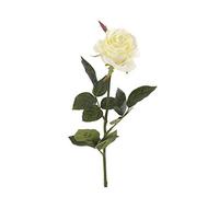 artplants.de Rosa de plástico Brina, Blanco, 70cm - Flor Textil - Rosa Artificial