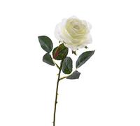 artplants.de Rosa Simony, Crema, Textil, 45cm, Ø 8cm - Rosa Artificial - Flor Decorativa