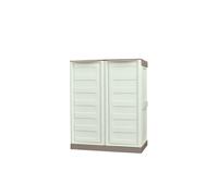 Art Plast ZA2530 Armario de Mediana Altura en Polipropileno, Color Marfil y Taupe, L 700 x P 390 x H 855 mm