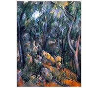ArtPlaza Cezanne Paul-Forest Caves in Cliffs Above The ChaÌteau Noir Panel Decorativo, Madera MDF, Multicolor, 90x120 Cm