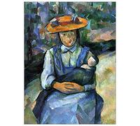 ArtPlaza Cezanne Paul-Girl with Doll Panel Decorativo, Madera MDF, Multicolor, 60x80 Cm