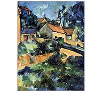 ArtPlaza Cezanne Paul-Road Curve in Montgeroult Panel Decorativo, Madera MDF, Multicolor, 90x120 Cm