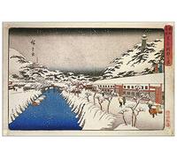 ArtPlaza Hiroshige Utagawa-View of a Canal in The Snow Panel Decorativo, Madera MDF, Multicolor, 90x60 Cm