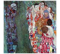 ArtPlaza Klimt Gustav-Death and Life Panel Decorativo, Madera MDF, Multicolor, 100x100 Cm
