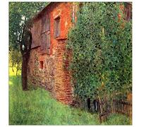 ArtPlaza Klimt Gustav-Farmhouse Chamber in Attersee Panel Decorativo, Madera MDF, Multicolor, 30x30 Cm