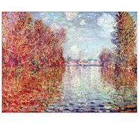ArtPlaza Monet Claude-Autumn in Argenteuil Panel Decorativo, Madera MDF, Multicolor, 120x90 Cm