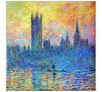 ArtPlaza Monet Claude-London Parliament in Winter Panel Decorativo, Madera MDF, Multicolor, 50x50 Cm