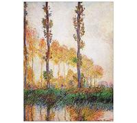 ArtPlaza Monet Claude-Poplars in Autumn II Panel Decorativo, Madera MDF, Multicolor, 60x80 Cm