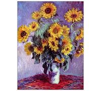 ArtPlaza Monet Claude-Still Life with Sunflowers Panel Decorativo, Madera MDF, Multicolor, 90x120 Cm