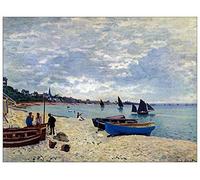 ArtPlaza Monet Claude-The Beach at Sainte Adresse II Panel Decorativo, Madera MDF, Multicolor, 80x60 Cm