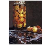 ArtPlaza Monet Claude-The Peach Glass Panel Decorativo, Madera MDF, Multicolor, 90x120 Cm
