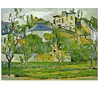 ArtPlaza Panel Decorativo-Cezanne Paul Fruit Garden In Pontoise, Madera, Multicolor, 120x1.8x90 cm