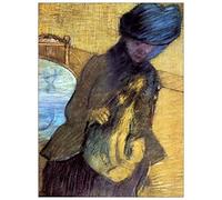 ArtPlaza Panel Decorativo-Degas Edgar Mary Cassatt with Her Dog, Madera, Multicolor, 60x1.8x80 cm