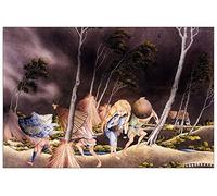 ArtPlaza Panel Decorativo-Hokusai Katsushika Peasants Surprised by A Violent Storm, Madera, Multicolor, 90x1.8x60 cm
