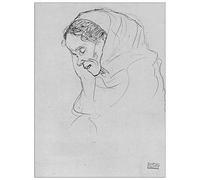 ArtPlaza Panel Decorativo-Klimt Gustav Head of An Old Woman In Profile, Madera, Multicolor, 60x1.8x80 cm