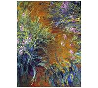 ArtPlaza Panel Decorativo-Monet Claude Irises, Madera, Multicolor, 90x120x1.8 cm