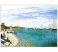 ArtPlaza Panel Decorativo-Monet Claude Regatta At Saint Adresse, Madera, Multicolor, 120x1.8x90 cm