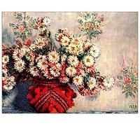 ArtPlaza Panel Decorativo-Monet Claude Still Life Chrysanthemums, Madera, Multicolor, 120x1.8x90 cm