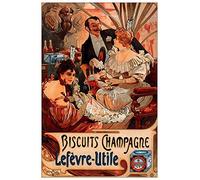 ArtPlaza Panel Decorativo-Mucha Alphonse Buscuits, Lefevre-Utile II, Madera, Multicolor, 60x1.8x90 cm