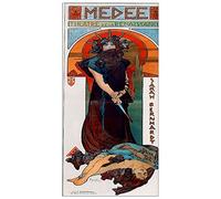 ArtPlaza Panel Decorativo-Mucha Alphonse Medea, Madera, Multicolor, 70x140x1.8 cm